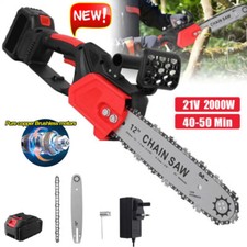 12" Cordless Chainsaw 21V Brushless Electric Handheld Chain Saw +Battery&Charger