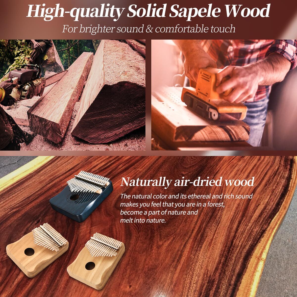 Kalimba Thumb Piano 17 Keys Finger piano (Blue)