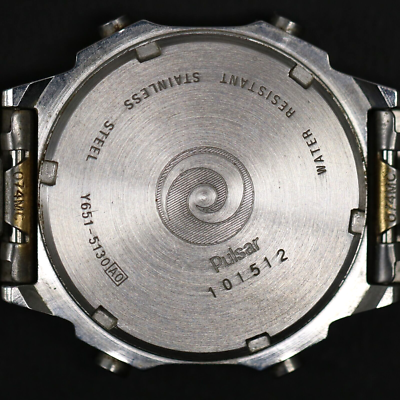 Rare Pulsar Ana-Digi Dual Time Quartz Stopwatch Alarm Two Tone