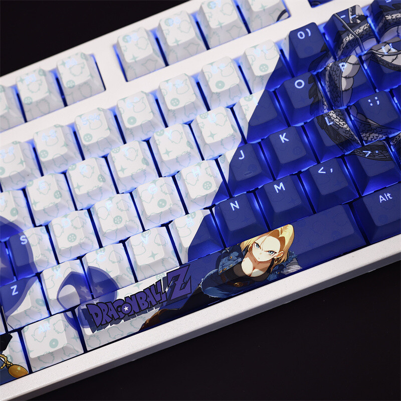Android 18 Keycaps Backlit Anime Dragon Ball Key cap For Cherry MX
