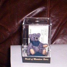 World of Miniature Bears 354 BLUE PLAID BEAR by Theresa Yang COA L.E.