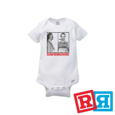 David Bowie Gerber Baby Onesie  Cotton Unisex White Short Sleeve Bodysuit