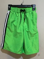 ADIDAS Boys Kids Logo Athletic Shorts Youth Size L Fit Breathable Neon Green