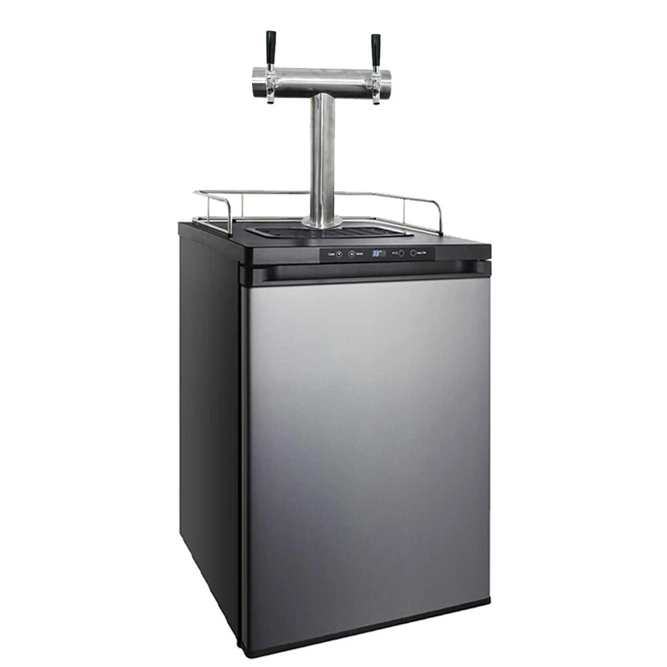 Dispensador de cerveza con capacidad de 4 barriles - Doble grifo de acero inoxidable Kegerator Homebrewers Foto 2 de 4