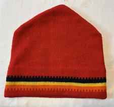 Wigwam Mills Winter Ski Cap Hat Beanie Red Stripe Wool Knit VTG 80s Striped NEW