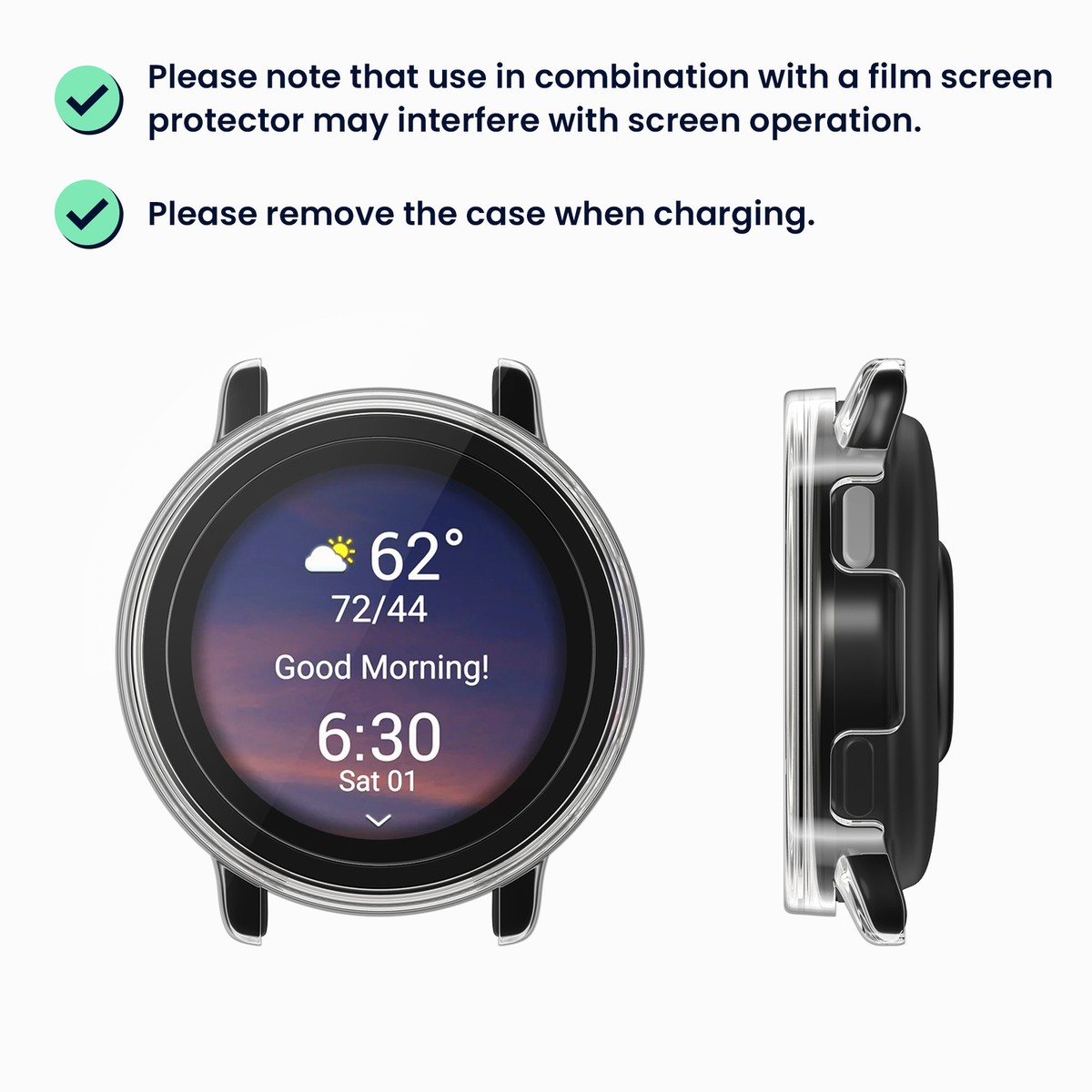 LvBu Cover Compatibile Per Garmin Vivoactive 4S (2 Pezzi) - Protezione Antiurto In TPU Trasparente, Sottile E Morbido - 4