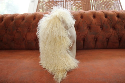 Real Mongolian Lamb Fur,Yellow Tibetan Pillowcase stylish decorative pillow case - Picture 3 of 10