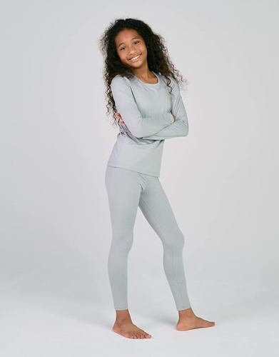 LAPASA Girls Thermal Underwear Set Fleece Lined Long John Base Layer Top & Botto - Picture 5 of 6