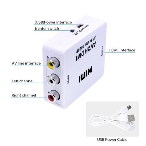 HD 1080P RCA AV to HDMI Converter CVBS Video Adapter For TV PC LCD DVD Projector - Picture 4 of 14