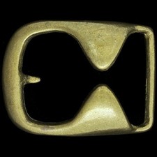 Brass Abstract Artwork Modernist Hippie Boho Retro 1970s Vintage Belt Buckle