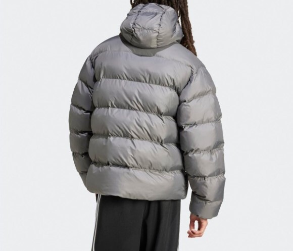 Adidas Tonal Hooded Puffer Jacket - Grey Four Winter Jacket