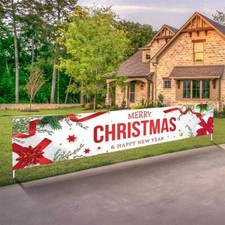 Merry Christmas Holidays Party Banner Ornamen Santa Wall Hanging Decor SuppliAT