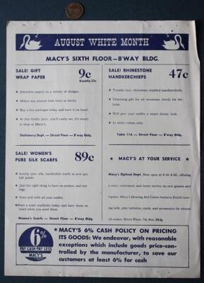 1960s New York City Macy's Department Store Mid-Summer Furniture Show  leaflet---