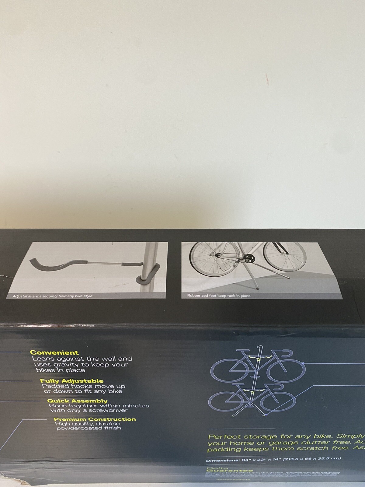 NEW Delta Two Bike Gravity Stand Wall Rack Silver - 2 Bikes DAMAGED BOX