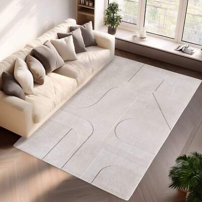 Teppich POMPEI 1614 Cream 100 % Microfaser Modern einfarbig