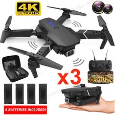 3pcs RC Drone With 4K HD Dual Camera WiFi Foldable Quadcopter  12 Battery