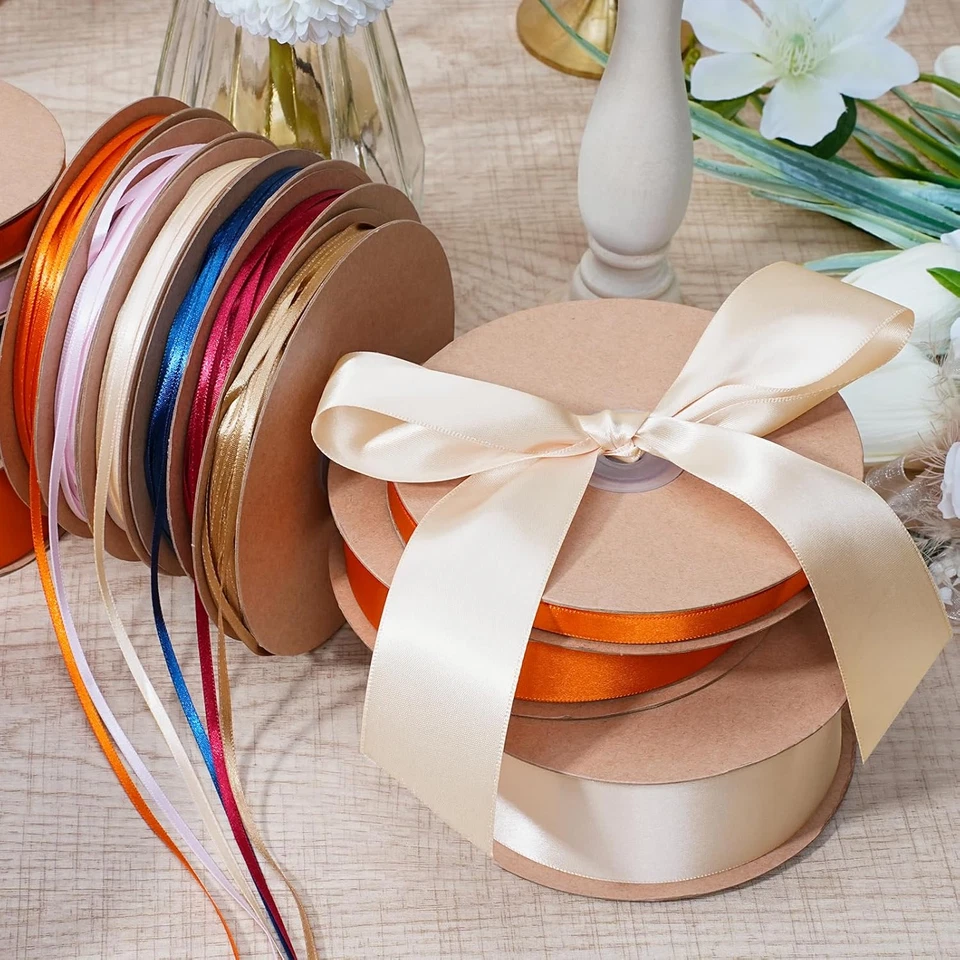 Nude Satin Ribbon 1/8 Inch 100 Yards Thin Luxury Double Faced Ivory Silk Ribbon - Image 3 of 4
