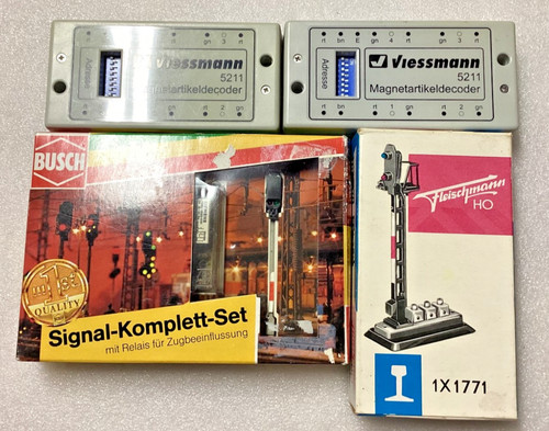 Viessmann und Busch Set Señales y Decodificador Analógico+Digital (1771+5211+5841) EMBALAJE ORIGINAL | Condition: Gebraucht