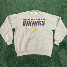 90s Minnesota Vikings Gray Large Pullover Sweatshirt NFL