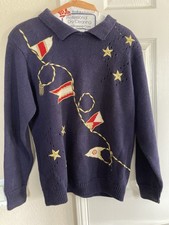 Alfred Dunner Vintage 90  s Grandmacore Sweater Christmas W/Shoulder Pads