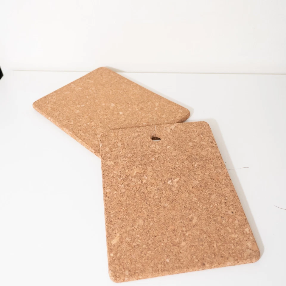 Set of 2 IKEA HEAT Trivet 105.211.70 Cork Pot Stand 9x7 / 8⅞x6½ Inch Rectangular - Image 3 of 4