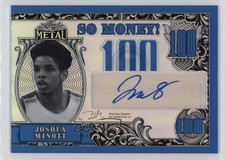 2021-22 Leaf Metal So Money Blue Rainbow 46/50 Joshua Minott #SM-JM1 Auto 02v3