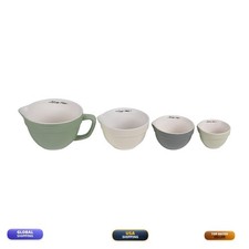 Creative Co-Op Batter Bowl Shaped (Set of 4 Sizes) Measuring Cups, Multicolor