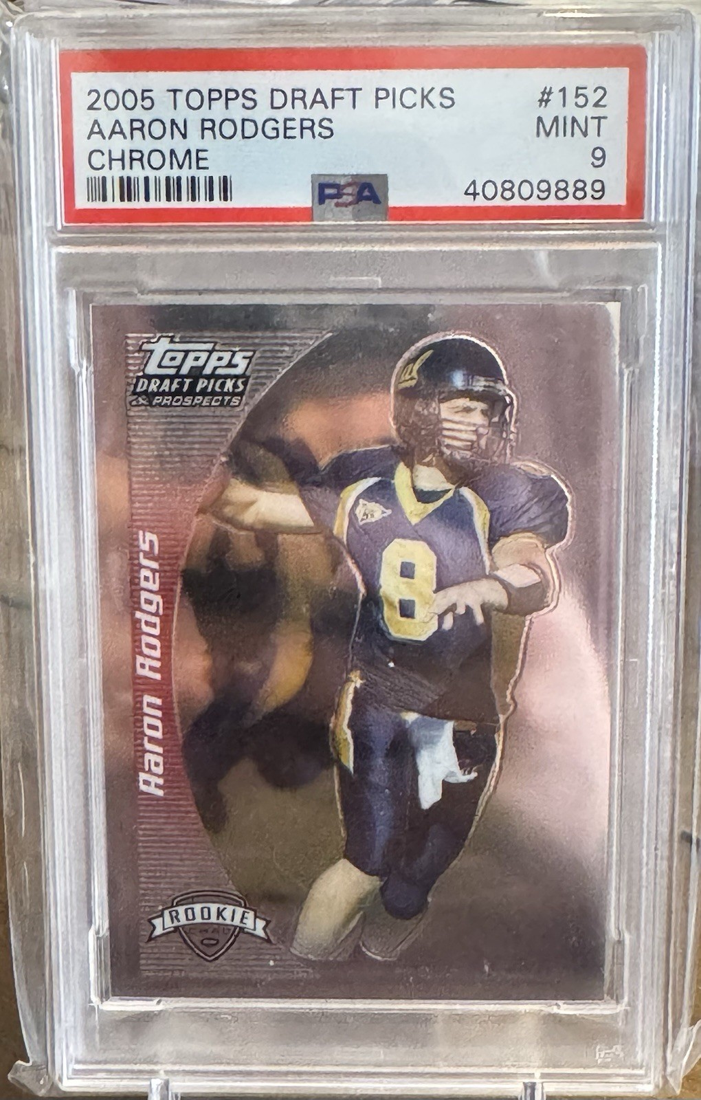 2005 Topps Draft Picks & Prospects Aaron Rodgers #152 Chrome (RC) PSA 9