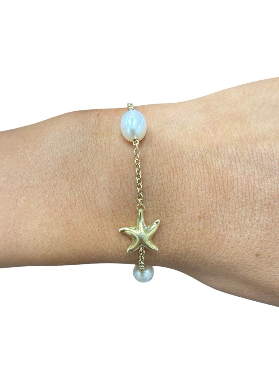 Tiffany & Co. Elsa Peretti 18k Gold Starfish and Freshwater Pearl