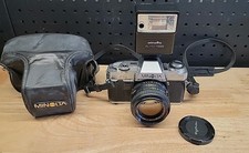 Minolta X-370 35mm SLR Camera Auto 118X Flash W/Minolta 50mm 1:1.4 Lens UNTESTED