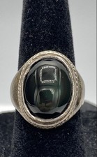 925 Sterling Silver Oval Gemstone Size 4.5 Ring 10.0g