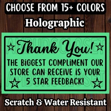 50 THANK YOU STICKERS 2.25" LABELS SMALL BUSINESS SHIPPING SCRATCH RESISTANT