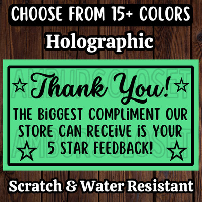 50 THANK YOU STICKERS 2.25'' LABELS SMALL BUSINESS SHIPPING SCRATCH RESISTANT