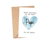 Happy Birthday To The Best Papi In The World Card - Papi Birthday Card - Papi