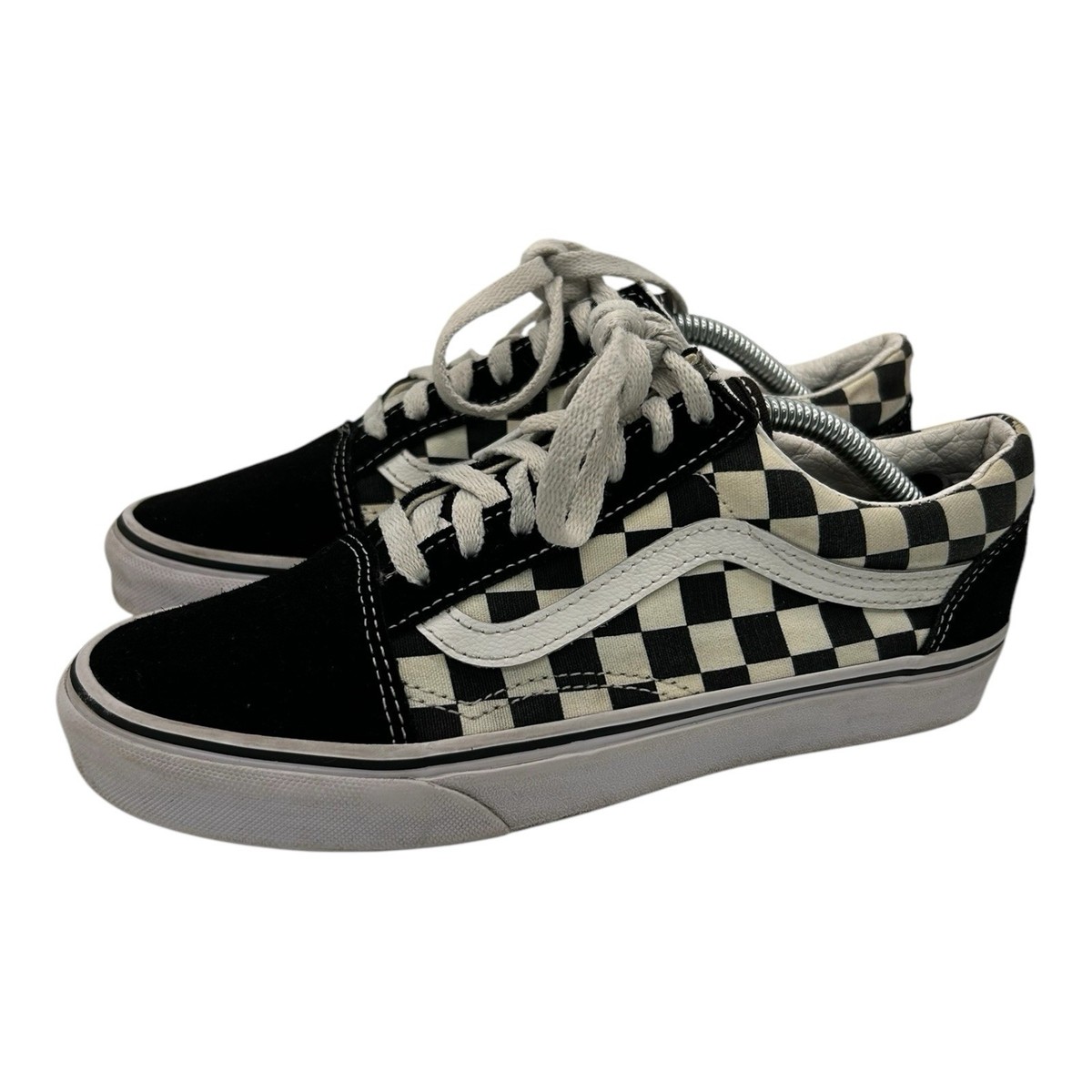 注目 !! UNISEX☆VANS Old Skool Checkerboard Skate Shoe Vans Checkerboard Old Skool Black & White Skateboard Unisex