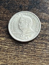 1970 Philippines 25 Twenty Five Sentimos Juan Luna Beautiful Actual Coin TB8633*