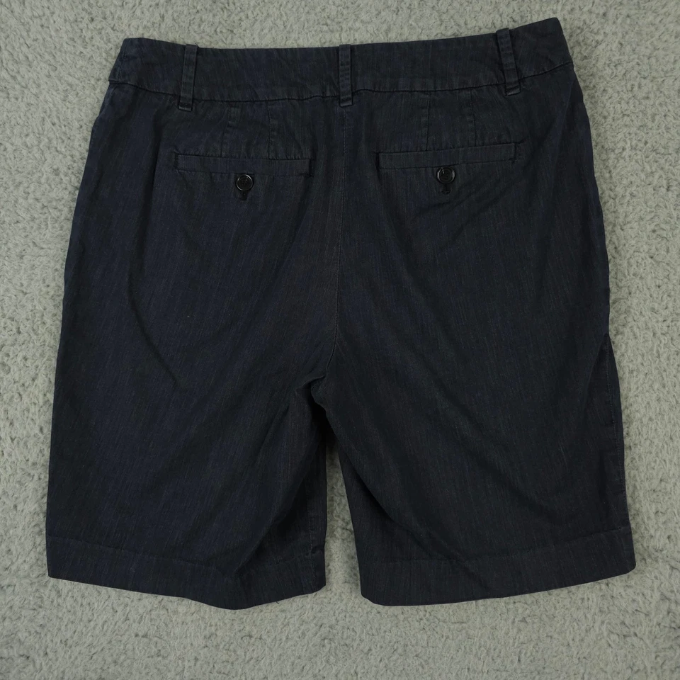 Ann Taylor LOFT 短裤女式 6 深蓝色布布牛仔弹力休闲海岸 — 第 2/4 张图片