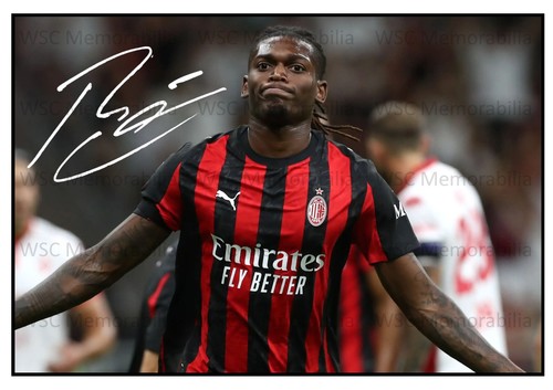 11670. Rafael Leao Signed Pictures A4 Prints AC Milan Portugal Lille Sporting