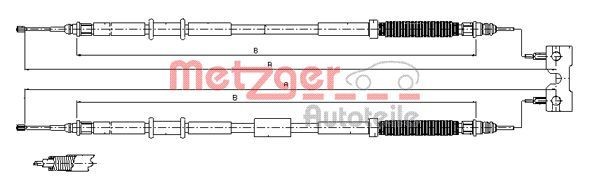 Original METZGER Cable Handbrake 11.5771 For Opel