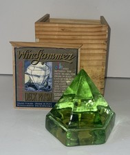 Windjammer Green Prism Glass Ship Deck Pyramid Nautical Maritime Paperweight