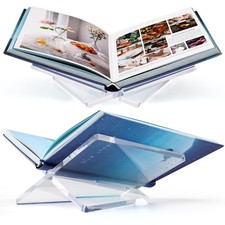 Acrylic Book Stand Clear Acrylic Book Holder, 8.5" x 6.4" x 3.5" Open Book Ho...