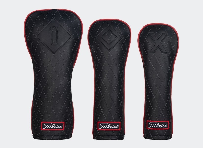 Titleist Jet Black Leather Head Cover Set - Driver, Fairway