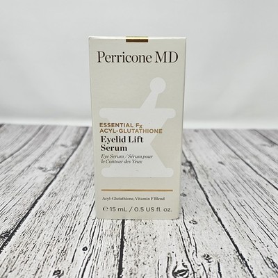 perricone md essential fx acyl-glutathione eyelid lift serum details .5 fl oz New in Box Youll feel an immediate surge of rejuvenation Perricone MD Essential Fx Acyl-Glutathione