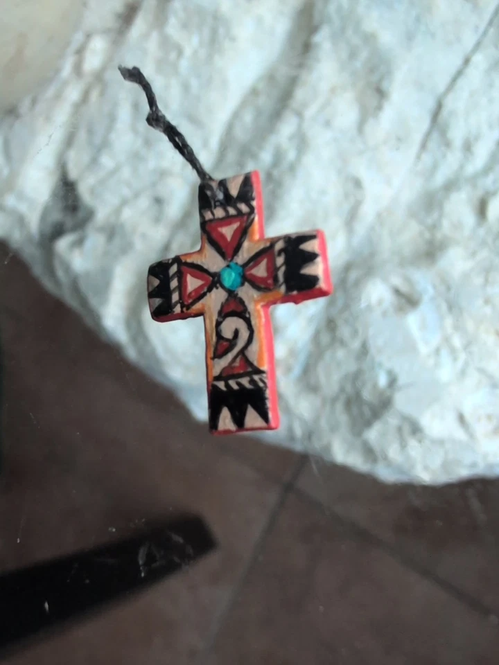 十字吊坠微型十字架或普韦布洛十字架 1: 12 签名 手工制作 西南 — 第 4/4 张图片