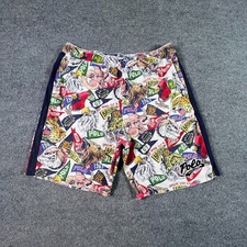 Polo Ralph Lauren Sweat Shorts Men's XL White All-Over Print Embroidered Travel