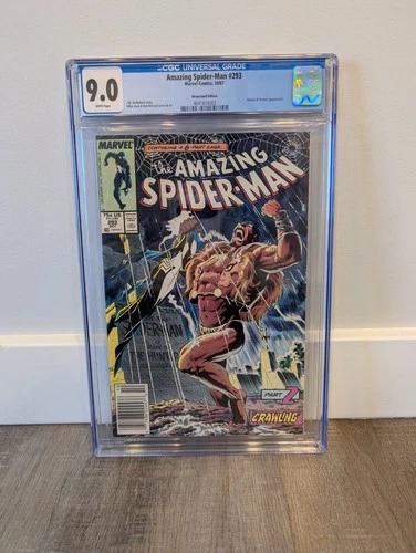 CGC 9.0 Amazing Spider-Man #293 Newsstand Marvel Comics 1987 White Pages