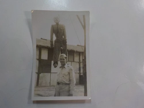 WW2 Photo Adolf Hitler Dummy Hung By Soldier 1945 Military War Militaria WWII