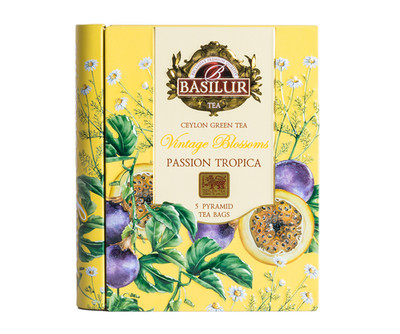 Basilur Ceylon Tea Mini Tea Book- Vintage Blossoms- Passion Tropical- 5 Tea Bags