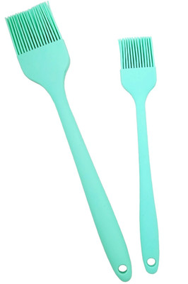 2 Piece Set of Solid Silicone Basting Brushes - One Large and One Medium. NEW!