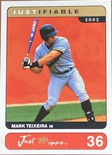 2002 Just Minors Justifiable Mark Teixeira Texas Rangers #36 Rookie Card. rookie card picture